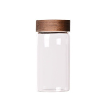 Customized label wedding candy glass jar with flat lid nordic storage jar